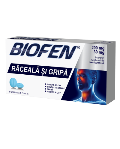 Biofen răceală și gripă, 200 mg/30 mg, 20...