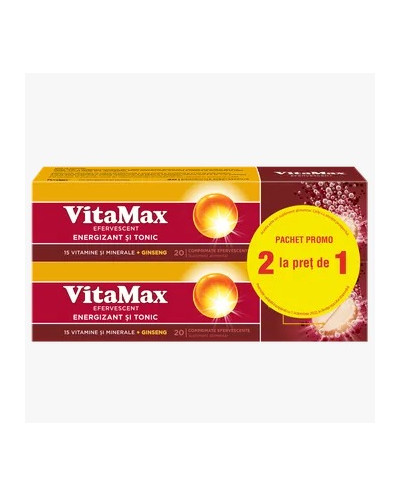 Pachet Vitamax Efervescent, 20 + 20 comprimate,...