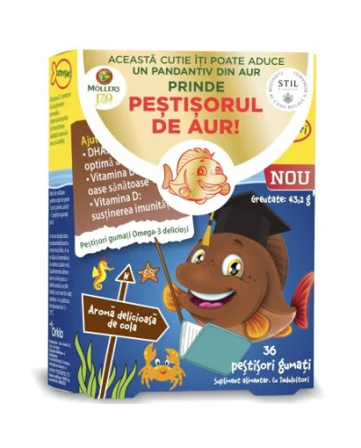 Moller s Omega 3 Pestisori Cola +3a x 36jeleuri