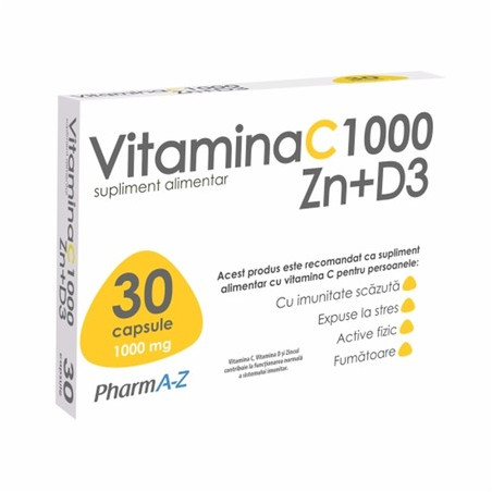 Vitamina C 1000mg cu Zinc+Vit D3 x 30cps Pharm A-Z