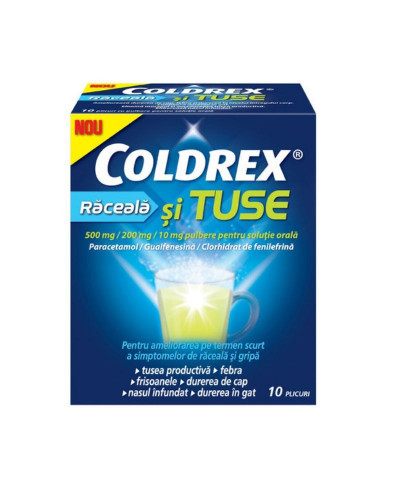 Coldrex Raceala+Tuse 500/200/10mg x 10pl