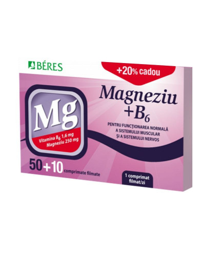 BERES Magneziu + B6 x 50cp.film+10-promo