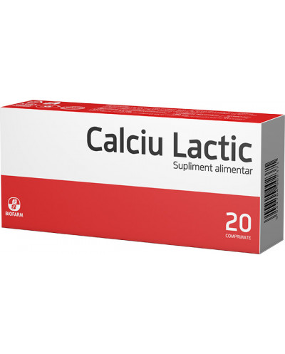 Calciu lactic 500mg x 20cp (Biofarm)