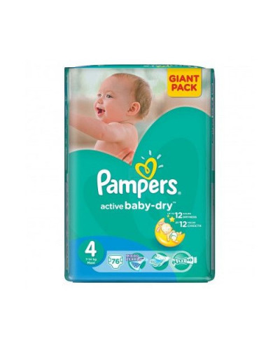 PAMPERS 4 Active Baby-dry (7-14kg) 76buc