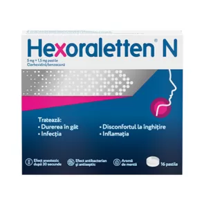 Hexoraletten N 5mg+1,5mg x 16cpr