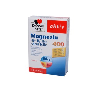 DOPPELHERZ Mg 400+B1+B12+ac folic x 30cp