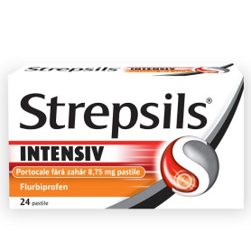 Strepsils Intensiv Portocale fara zahar x 24past