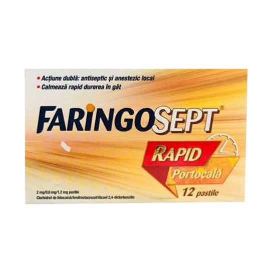 Faringosept Rapid portocala x 12pastile