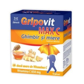 Zdrovit Gripovit Max C ghimbir+mie x10pl