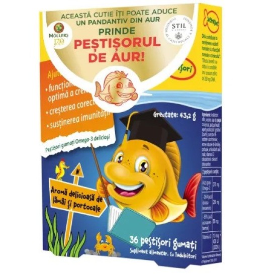 Moller s Omega 3 Pestisori Lamaie si Portocale x 36jeleuri