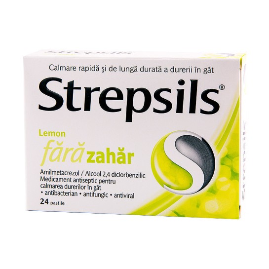 Strepsils Lemon fara zahar x 24pastile
