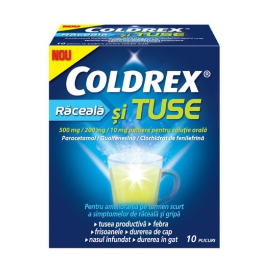 Coldrex Raceala+Tuse 500/200/10mg x 10pl