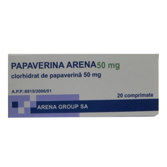 Papaverina 50mg 2bl x 10cp (Arena)