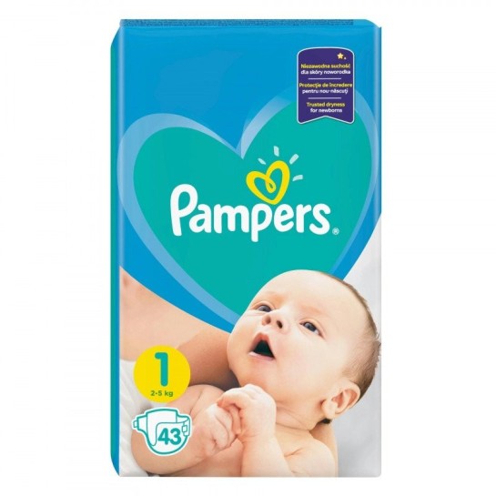 PAMPERS 1 New Baby-dry (2-5kg) x 43buc