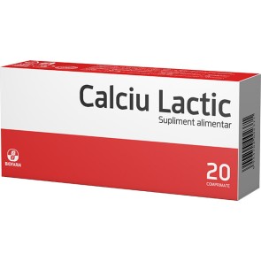 Calciu lactic 500mg x 20cp (Biofarm)