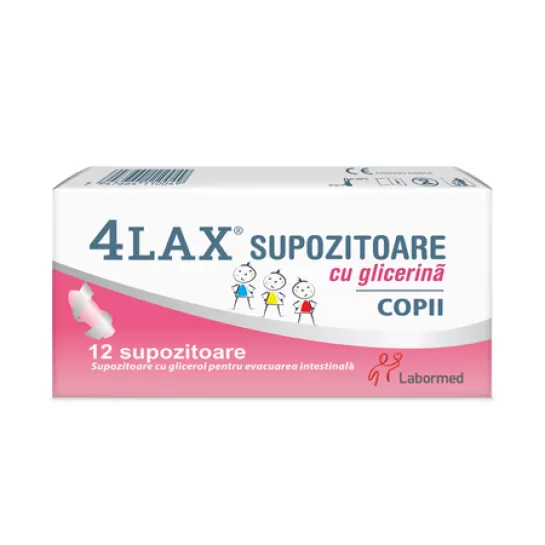4Lax Supozitoare cu Glicerina Copii 1250mg x 12sup