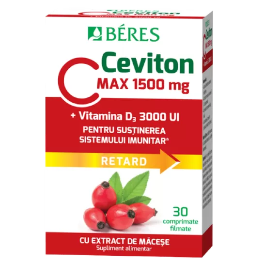 Beres Ceviton C Max 1500mg+Vit D3 3000UI  x 30cpr film ret